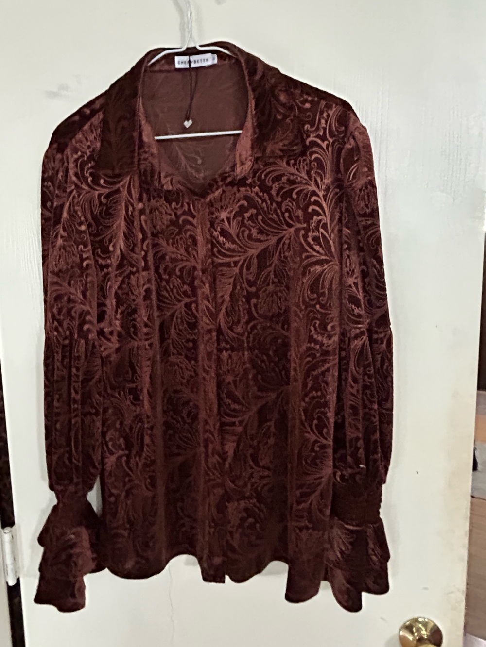 Burnout Velvet Blouse